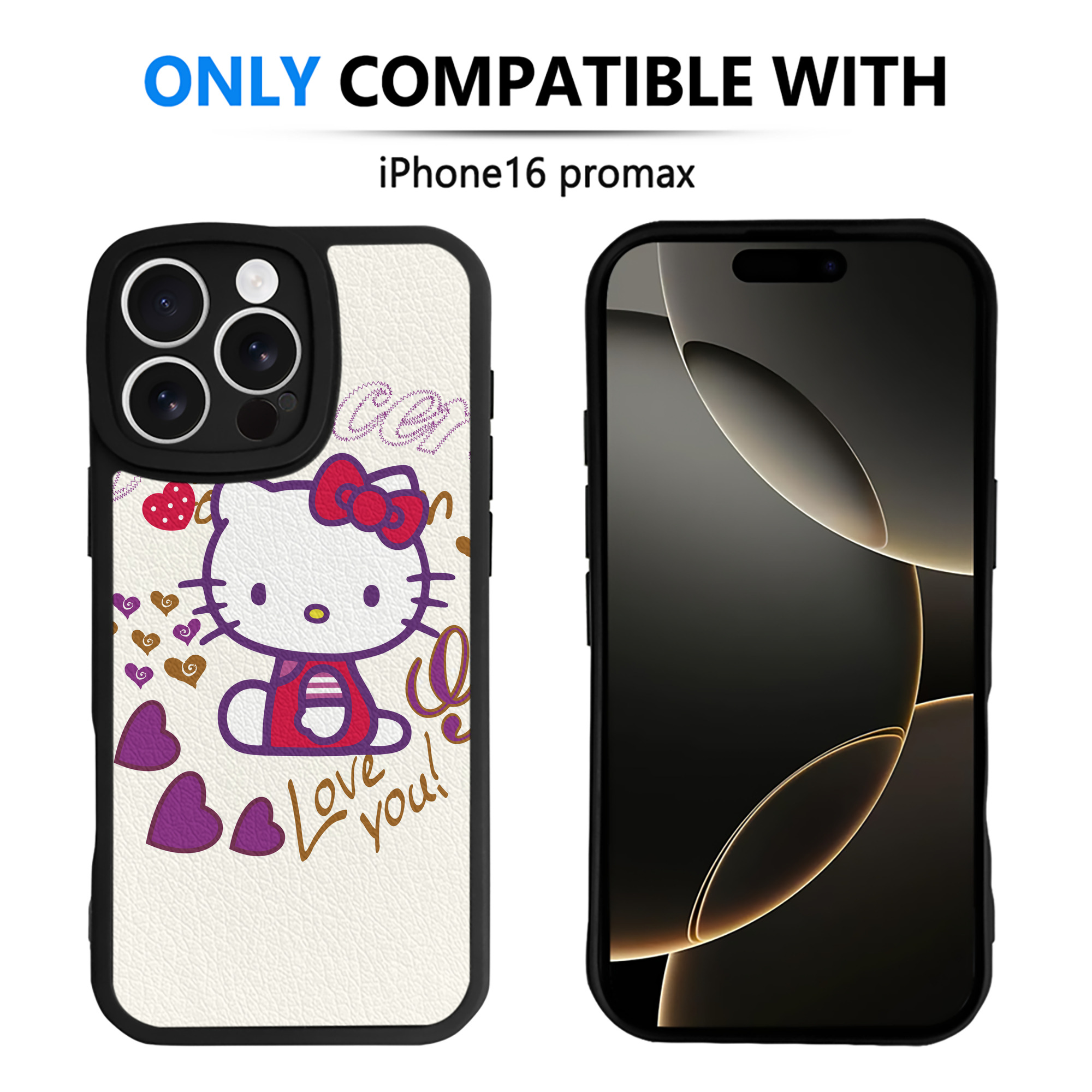 （画像用） Hello Kitty ハローキティ 【iPhone 16シリーズ対応】シリコンスマホケース（レザー調） 材質：シリコン